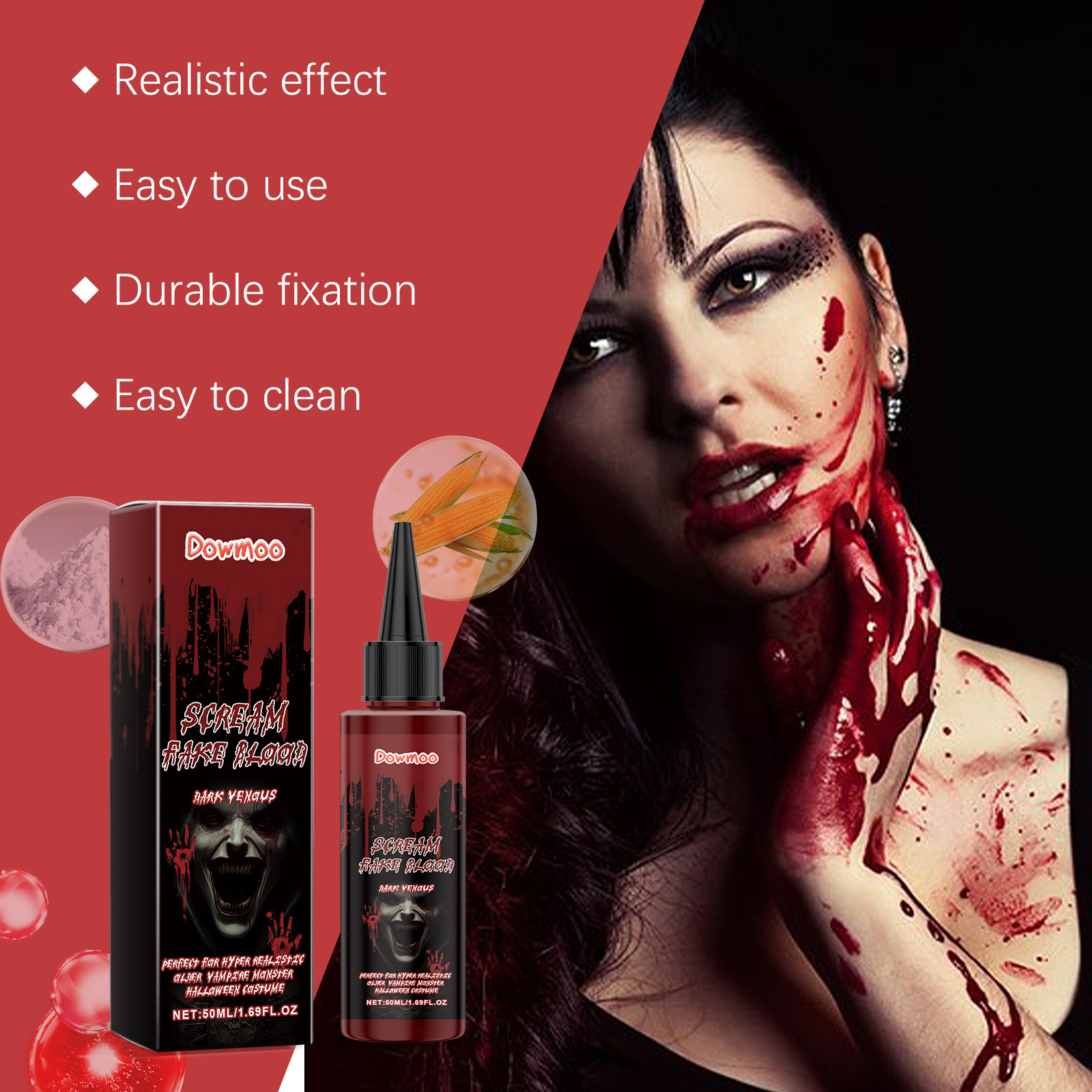 Easy Cosplay Prop - Sztuczna krew na Halloween, 50 ml,